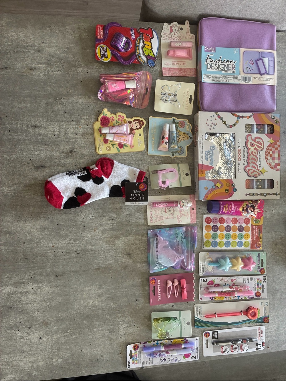 Disney Kids Accessories Lot - Purple, Pink, White, Red, Black